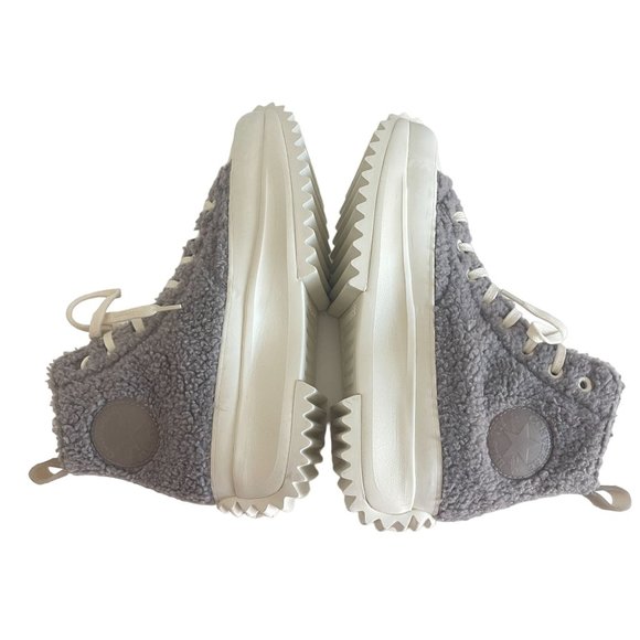 Converse Run Star Faux Shearling Hike Platform Sneaker, Size M 7/W 8.5 WORN ONCE - Picture 6 of 10